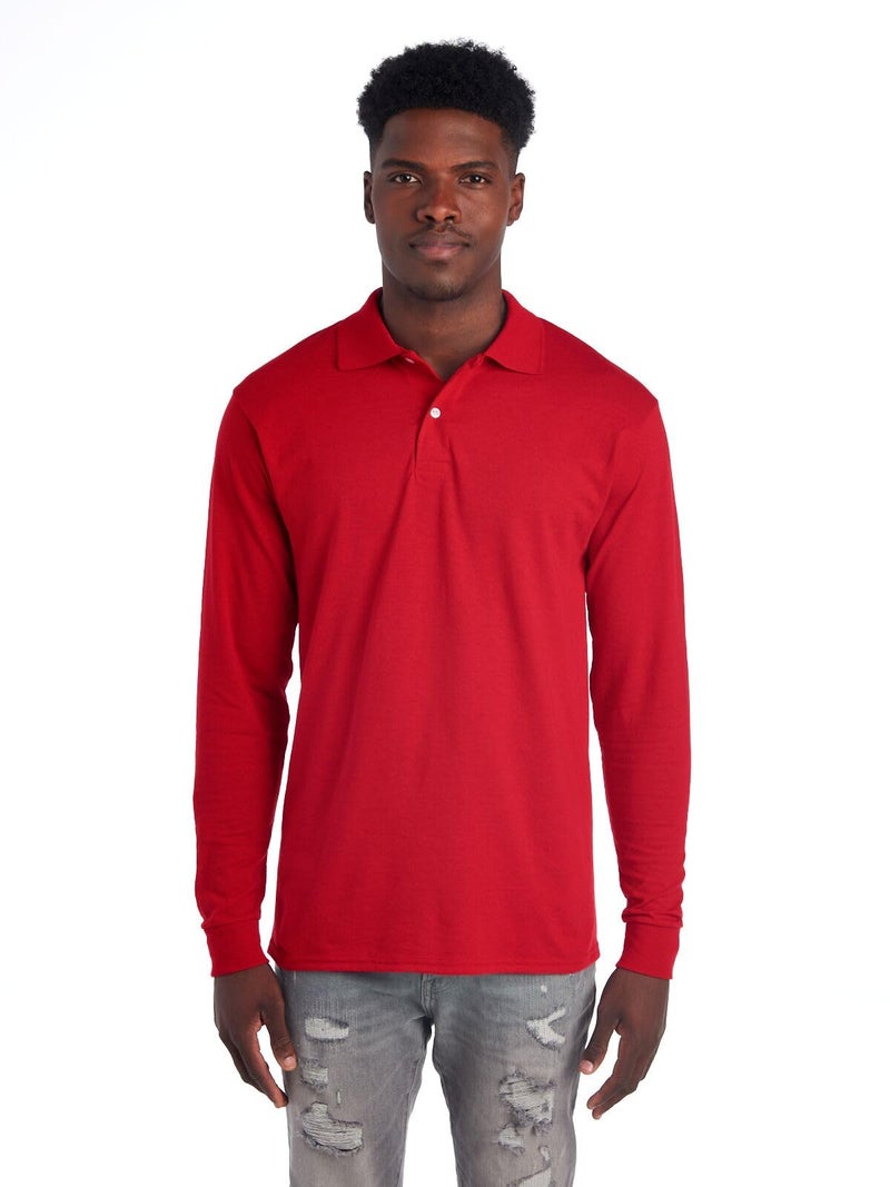 Jerzees Men's SpotShield Stain-Resistant Polo Shirt, L, True Red - Image 1